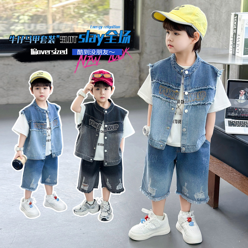 Baby Clothing High Quality - 고품질 3피스 여름 아동복 세트 (남아용,