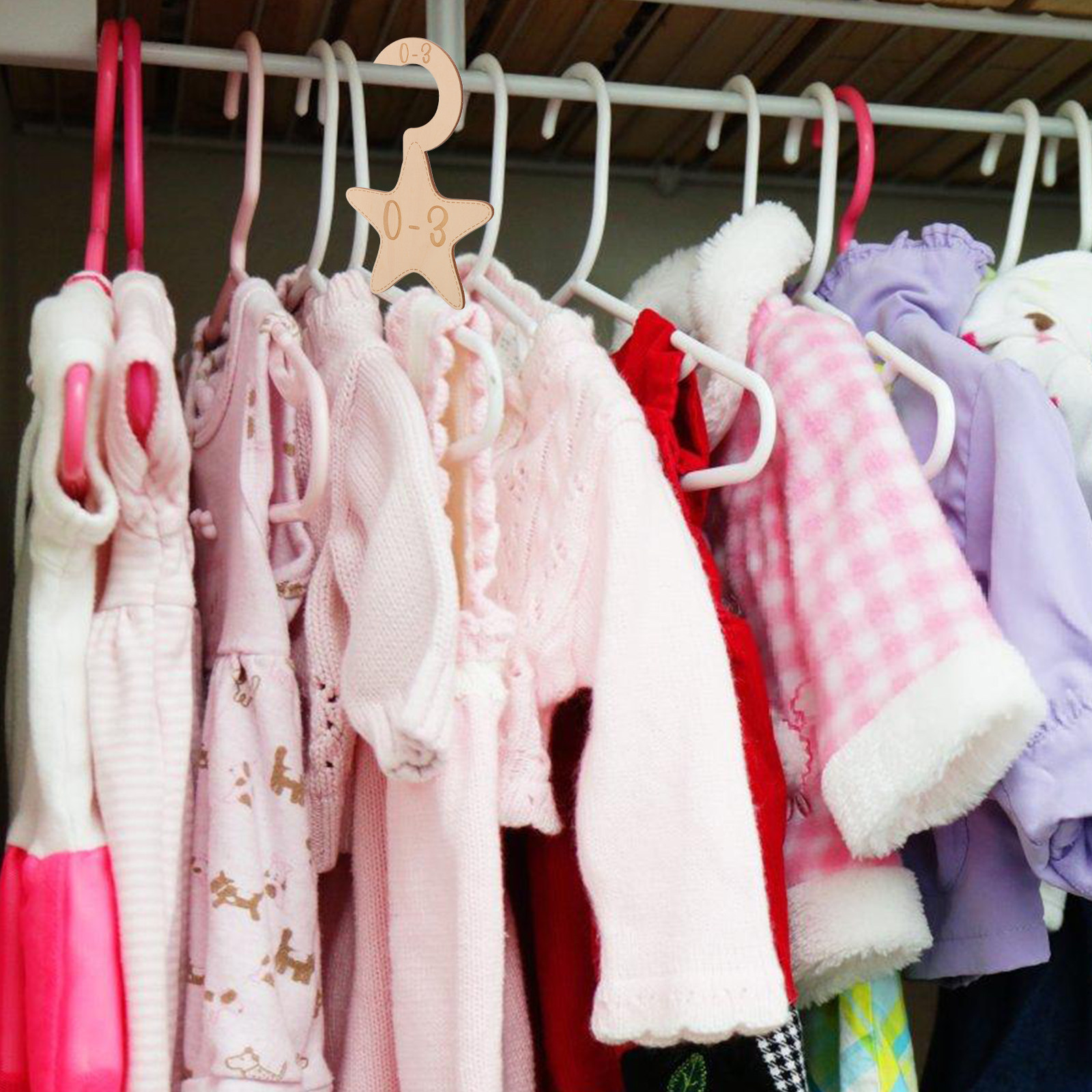 Baby Clothing Dividers - 7개입 아기옷 수납장 분리대 나무 사이즈