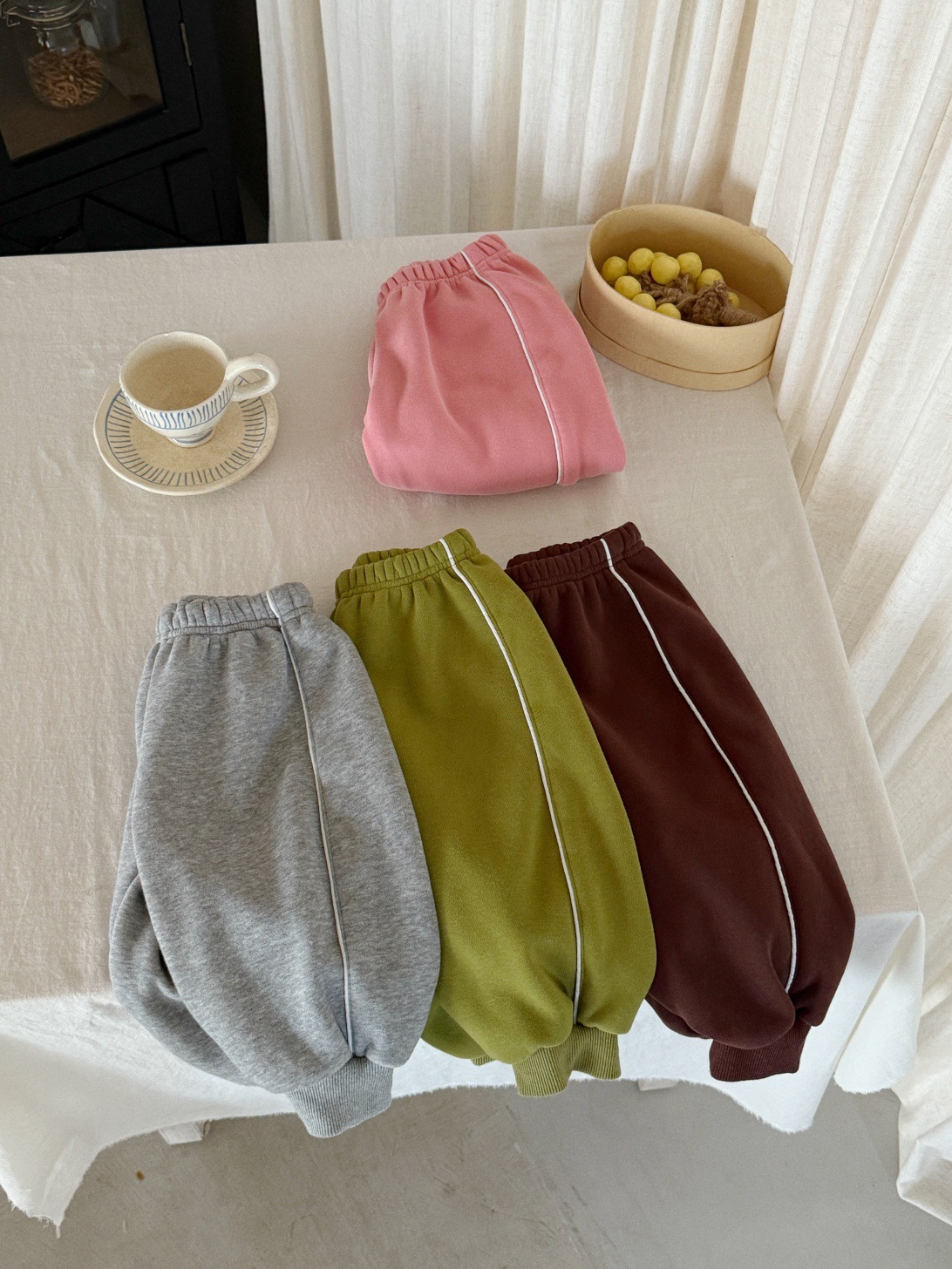 플러스 벨벳 두꺼운 여아용 플리스 스웨트 팬츠 단색 아 - Baby Clothing Dividers 리뷰 및 가격