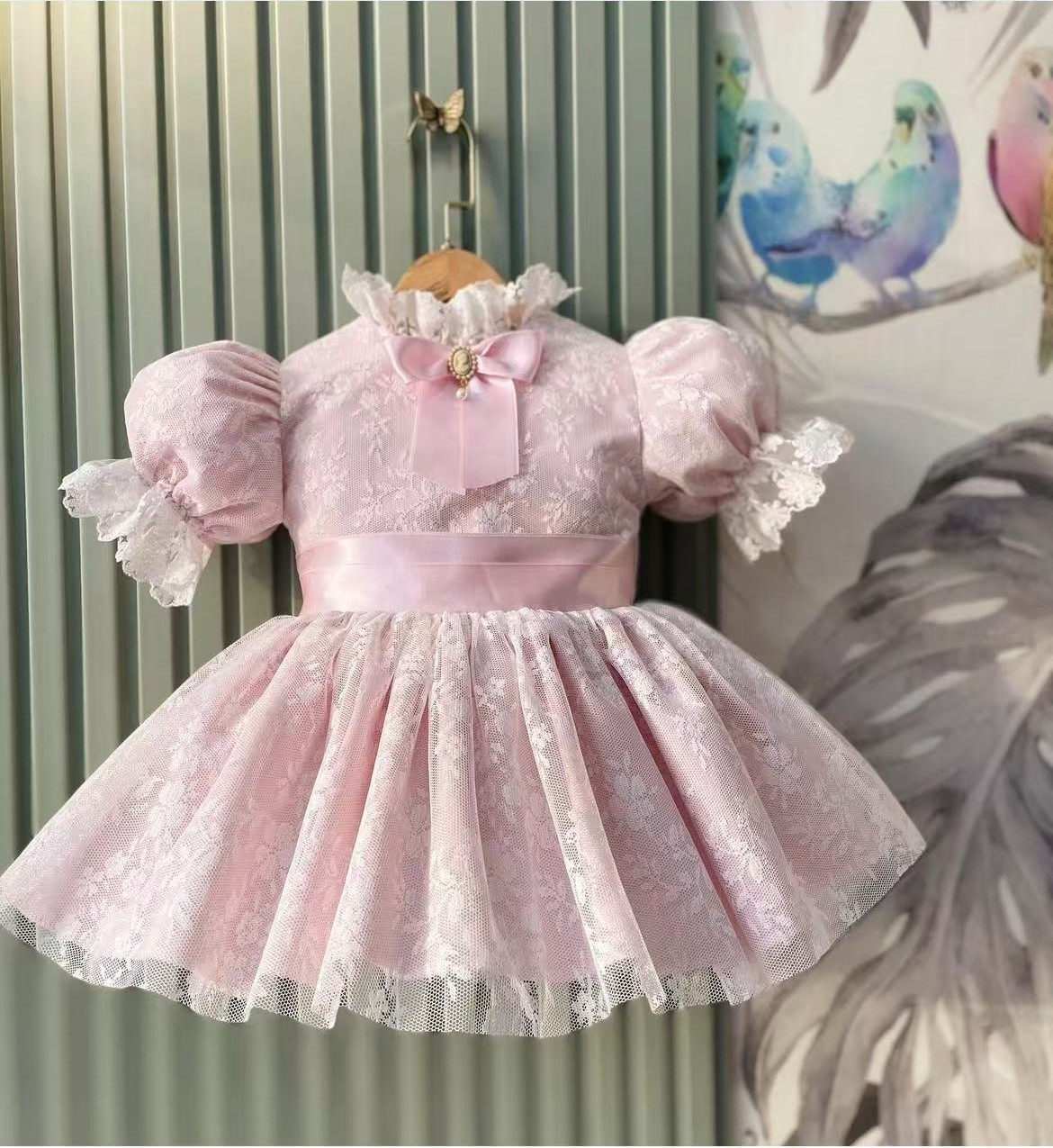 0-12Y 아기 소녀 여름 핑크 메쉬 빈티지 공주 볼  - Baby Clothing Dresser 리뷰 및 가격