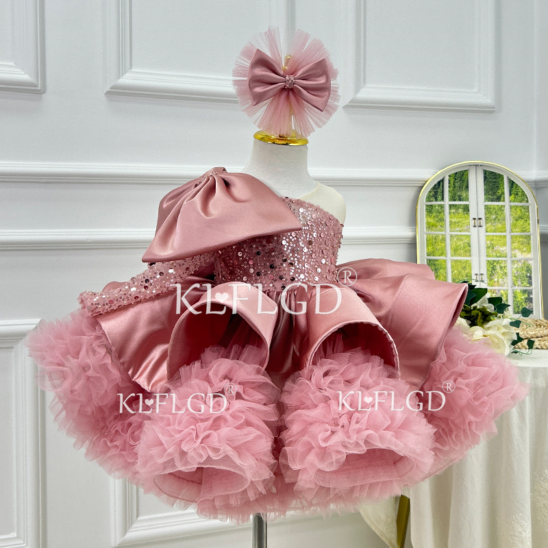 KLFLGD 화려하고 우아한 소녀 드레스 새틴 리본 소 - Baby Clothing High End 리뷰 및 가격
